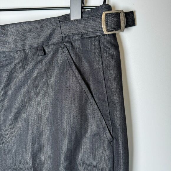 Dirty English Juicy Couture Men 32 Black Metallic Pinstripe Dress Pants Y2K Goth - Picture 10 of 16